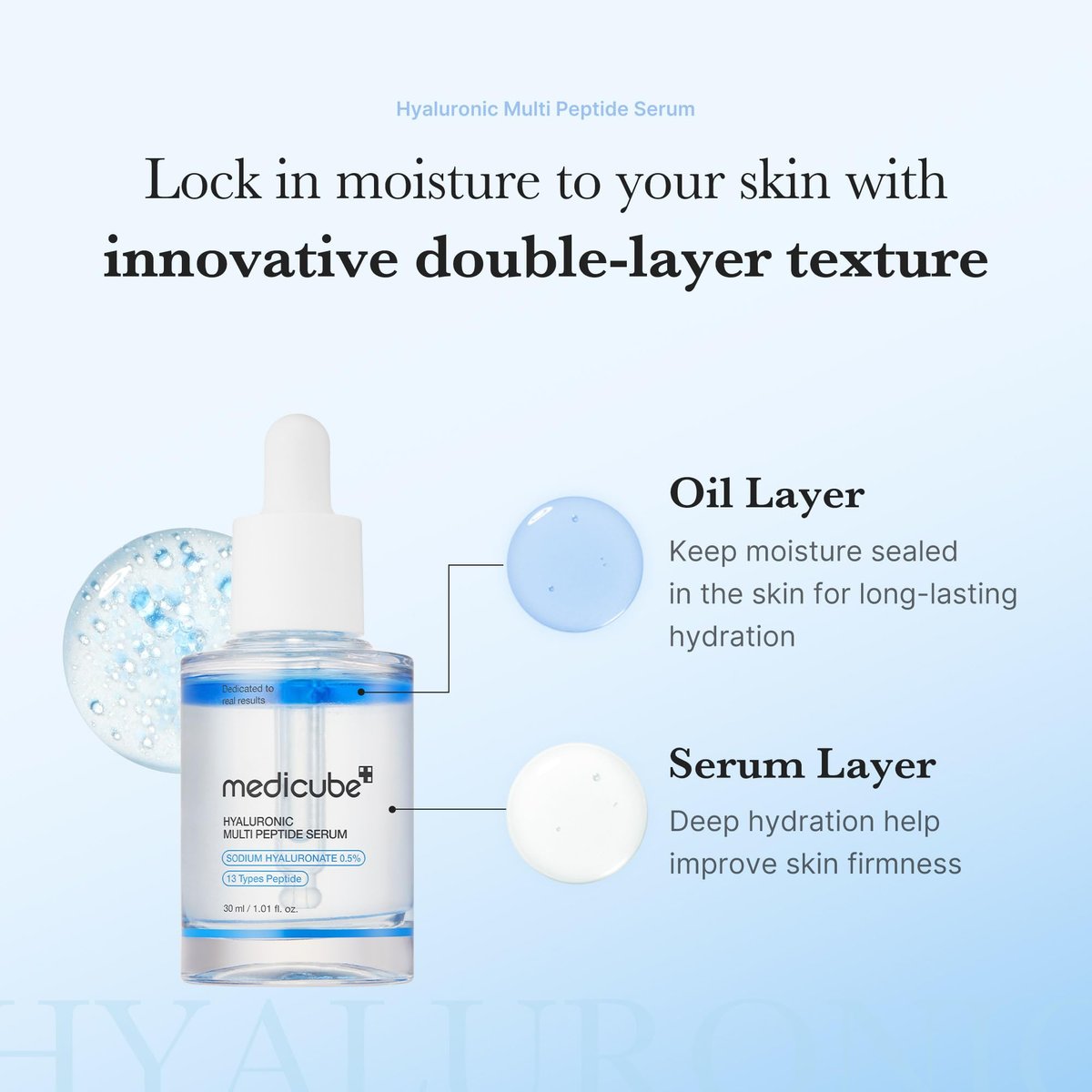 medicube Hyaluronic Multi Peptide PDRN Serum – Lightweight Water Plumping Facial Serum for Glowing, Soothing & Hydrated Skin | Korean Skincare 30ml Avelisse