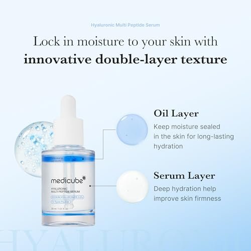 medicube Hyaluronic Multi Peptide PDRN Serum – Lightweight Water Plumping Facial Serum for Glowing, Soothing & Hydrated Skin | Korean Skincare 30ml Avelisse