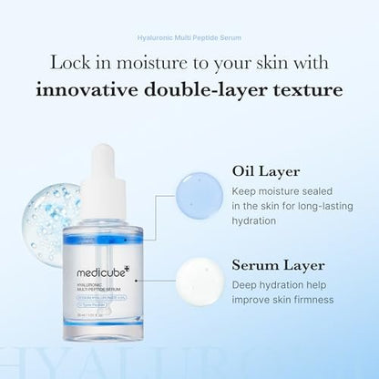 medicube Hyaluronic Multi Peptide PDRN Serum – Lightweight Water Plumping Facial Serum for Glowing, Soothing & Hydrated Skin | Korean Skincare 30ml Avelisse