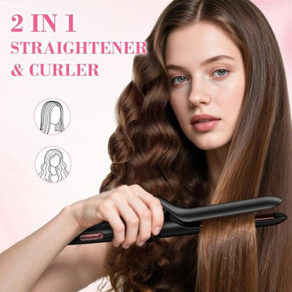 Ufree 7-in-1 Curling Iron Set with Interchangeable Ceramic Barrels, Thermal Brush, Straightener & Wand - Rose Gold Avelisse