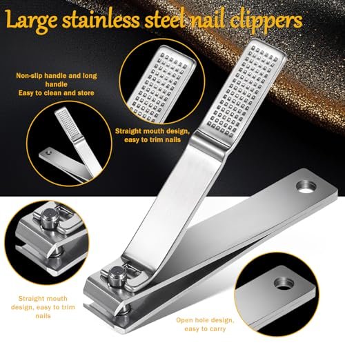 6-Piece Straight Nail Clippers for Thick Toenails – Heavy Duty Stainless Steel Edge Cutters for Men and Women - görsel 6