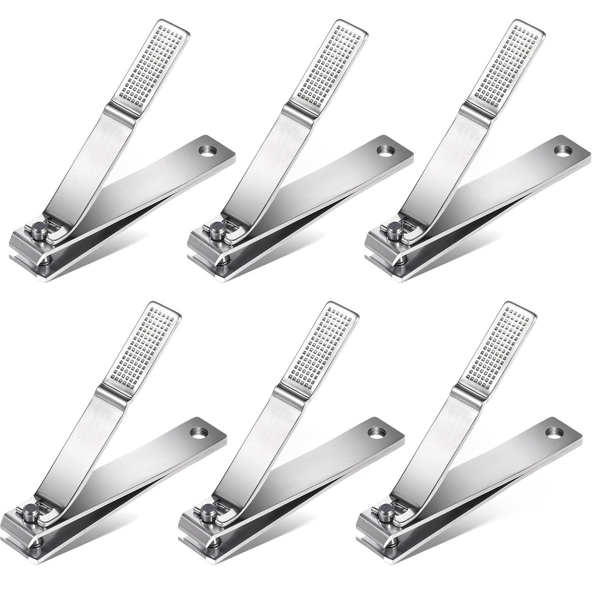 6-Piece Straight Nail Clippers for Thick Toenails – Heavy Duty Stainless Steel Edge Cutters for Men and Women - görsel 1