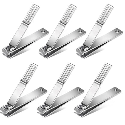 6-Piece Straight Nail Clippers for Thick Toenails – Heavy Duty Stainless Steel Edge Cutters for Men and Women