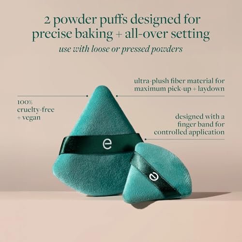 EcoTools Powder Puff Duo: Full-Size & Mini Puffs for Flawless Powder Application – Vegan & Cruelty-Free - görsel 6