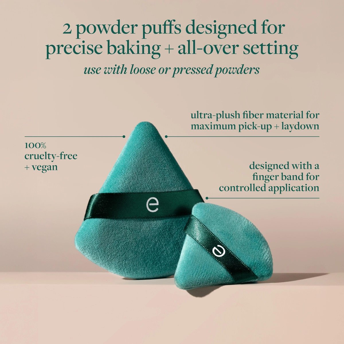 EcoTools Powder Puff Duo: Full-Size & Mini Puffs for Flawless Powder Application – Vegan & Cruelty-Free - görsel 5