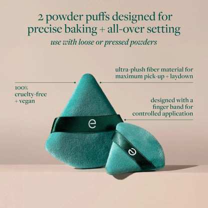 EcoTools Powder Puff Duo: Full-Size & Mini Puffs for Flawless Powder Application – Vegan & Cruelty-Free