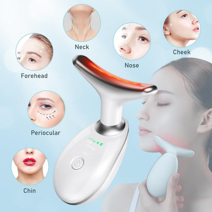 Oriflame Neck and Face Massager - White Face Roller for Sculpting, Firming & Smoothing Skin with 3 Modes Avelisse