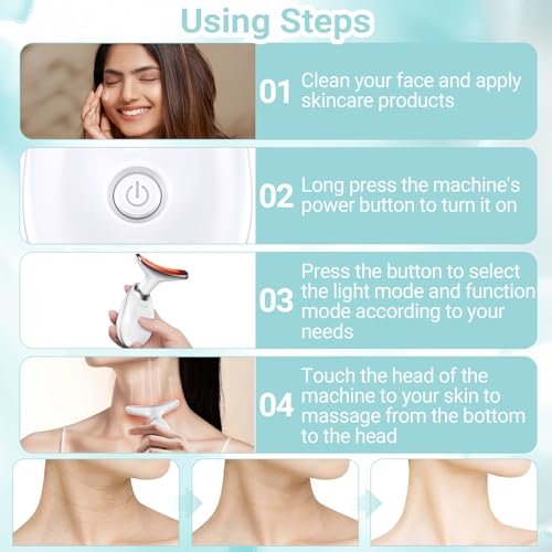 Oriflame Neck and Face Massager - White Face Roller for Sculpting, Firming & Smoothing Skin with 3 Modes Avelisse