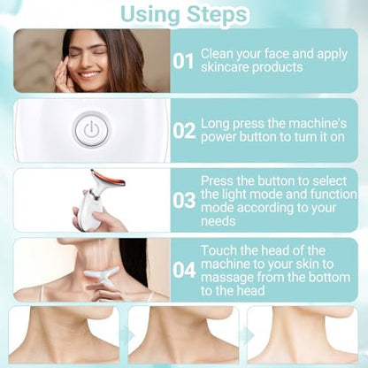 Oriflame Neck and Face Massager - White Face Roller for Sculpting, Firming & Smoothing Skin with 3 Modes Avelisse