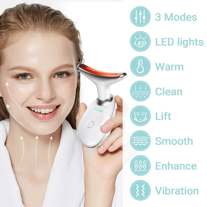 Oriflame Neck and Face Massager - White Face Roller for Sculpting, Firming & Smoothing Skin with 3 Modes Avelisse