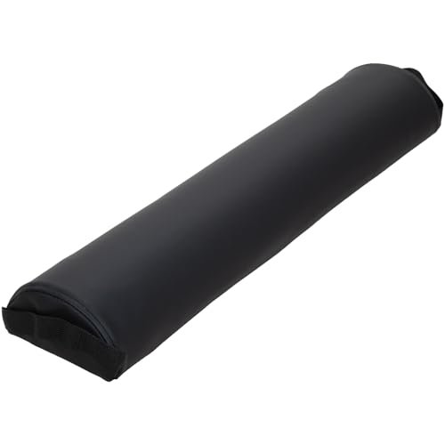 ForPro Premium Half-Round Bolster Pillow for Massage and Yoga - Oil and Stain-Resistant, 6"W x 3"H x 26"L, Black Avelisse