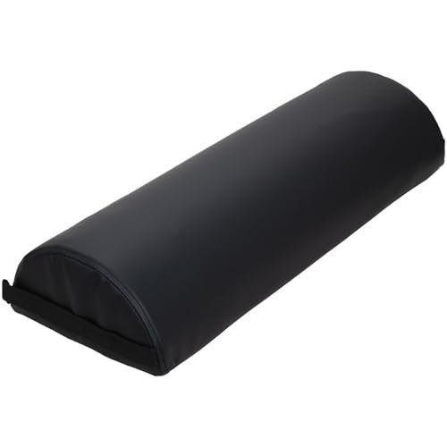 ForPro Premium Jumbo Half-Round Bolster Pillow – Black, 9”W x 4.5”H x 26”L, Oil & Stain-Resistant for Massage & Yoga Avelisse