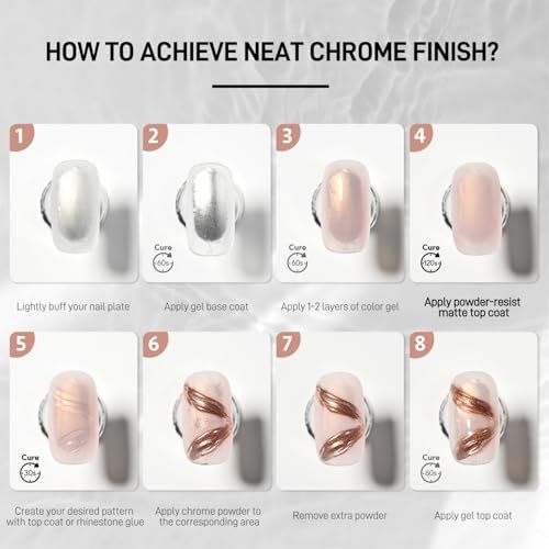 GAOY Matte Gel Top Coat for Gel Nail Polish - 16ml Chrome Proof Matte Finish for Detail Chrome Isolation Painting, Long Lasting UV Nail Art DIY - görsel 6