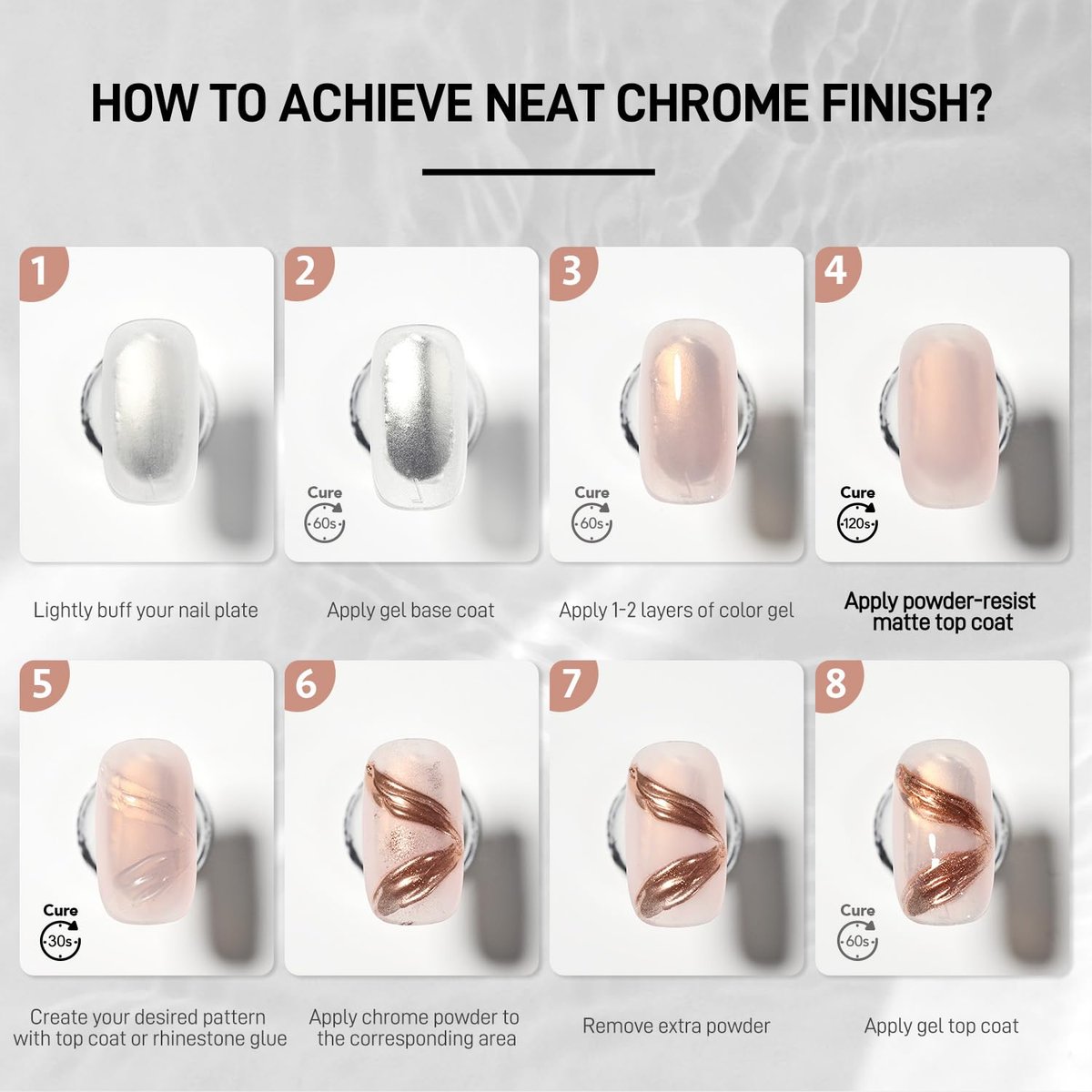 GAOY Matte Gel Top Coat for Gel Nail Polish - 16ml Chrome Proof Matte Finish for Detail Chrome Isolation Painting, Long Lasting UV Nail Art DIY - görsel 5
