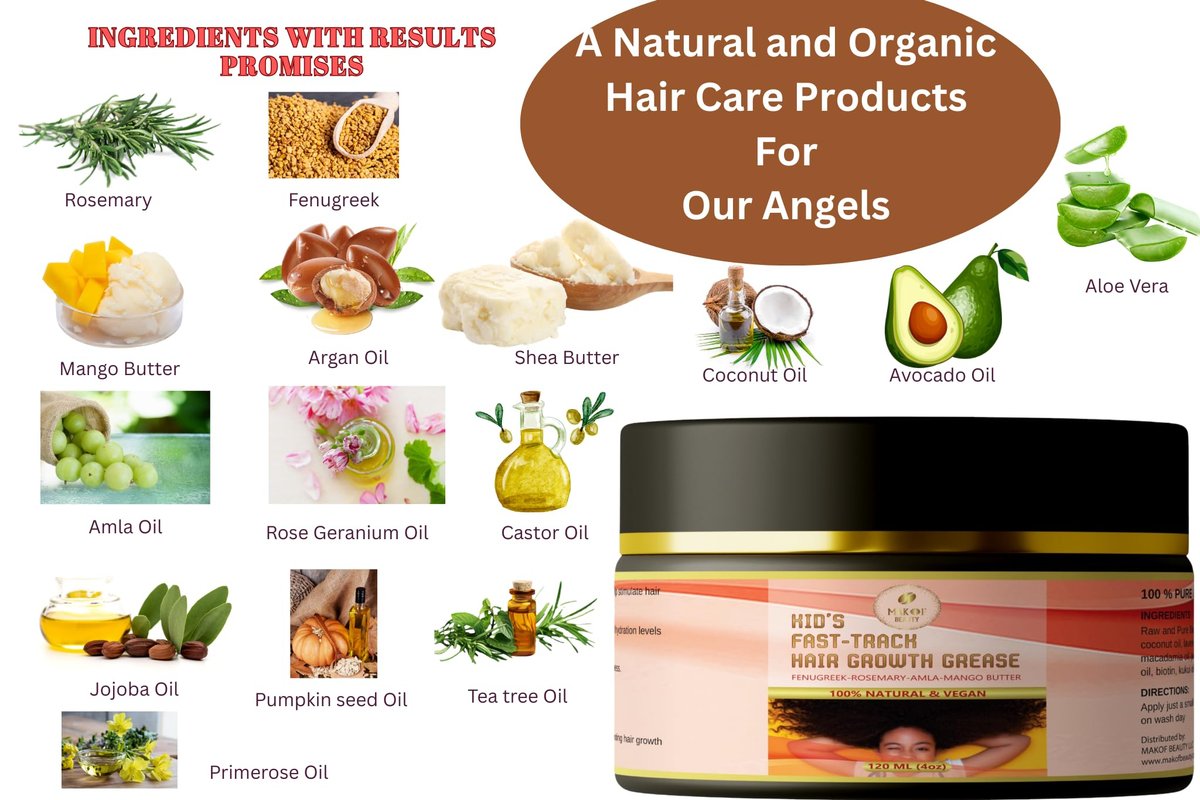 Kid's Hair Growth Grease with Raw Organic Batana Extract, Rosemary, Fenugreek, Amla Oil & Mango Butter – 120 ml Avelisse