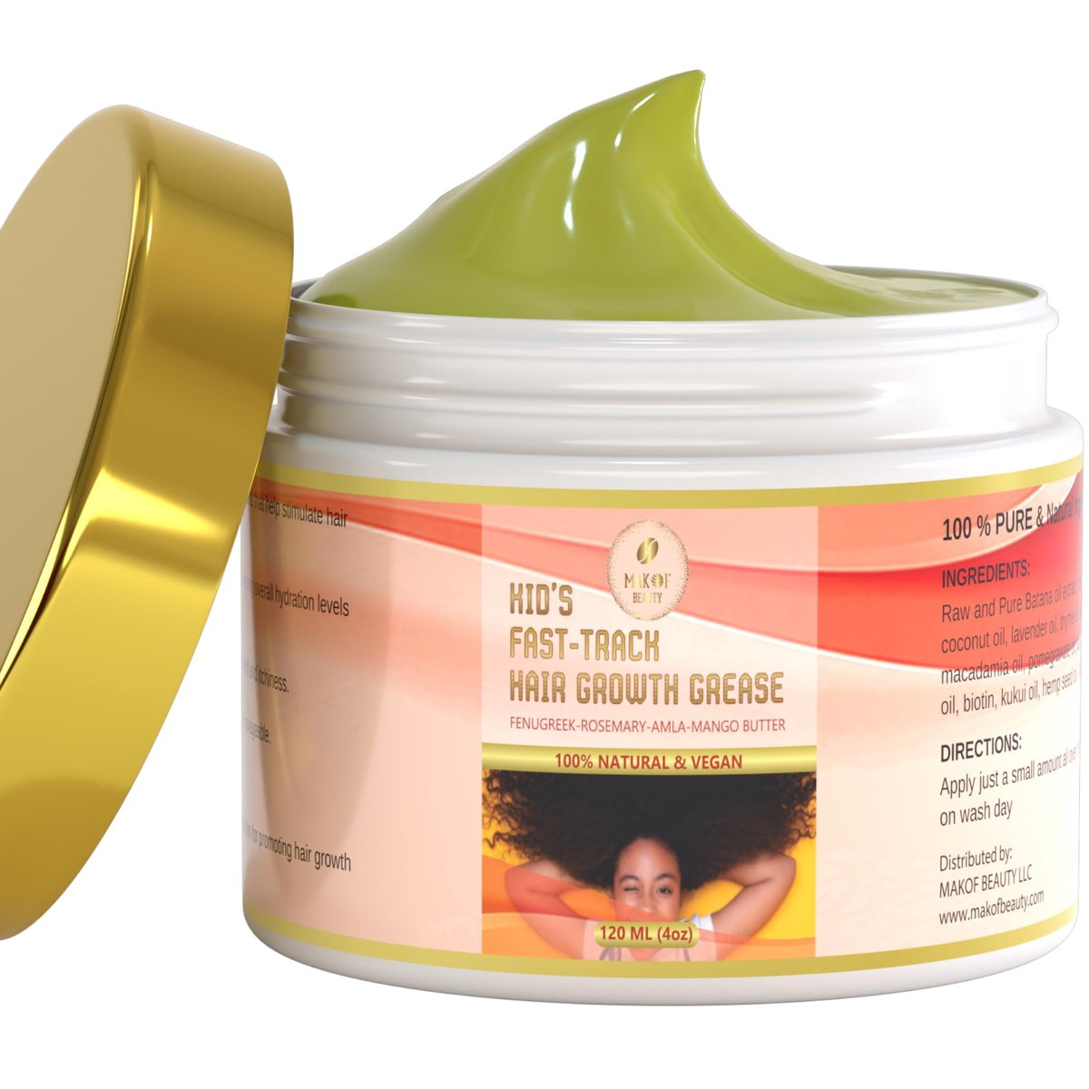 Kid's Hair Growth Grease with Raw Organic Batana Extract, Rosemary, Fenugreek, Amla Oil & Mango Butter – 120 ml Avelisse