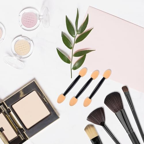 300-Pack Disposable Eyeshadow Applicator Sticks - Beige Sponge Tip Makeup Applicators for Precise Eye Shadow Application - görsel 12