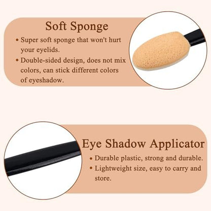 300-Pack Disposable Eyeshadow Applicator Sticks - Beige Sponge Tip Makeup Applicators for Precise Eye Shadow Application