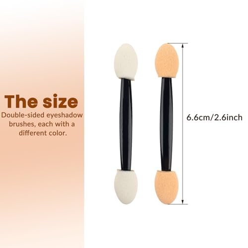 300-Pack Disposable Eyeshadow Applicator Sticks - Beige Sponge Tip Makeup Applicators for Precise Eye Shadow Application - görsel 4