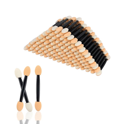 300-Pack Disposable Eyeshadow Applicator Sticks - Beige Sponge Tip Makeup Applicators for Precise Eye Shadow Application