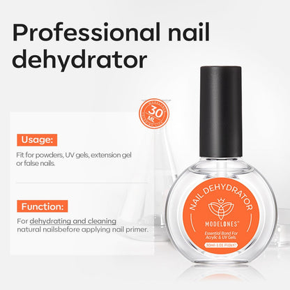Modelones Nail Dehydrator 30ml – Acid-Free Nail Prep for Gel Polish, Acrylic Nails & Press-Ons