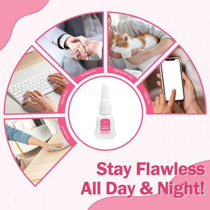 GELLAKTIK Quick Drying Super Strong Nail Glue Gel 15g + Nail Glue Remover 15ml - No UV Lamp Needed, Long Lasting Over 30 Days, Dropper-Type Remover for Press On Nails Avelisse