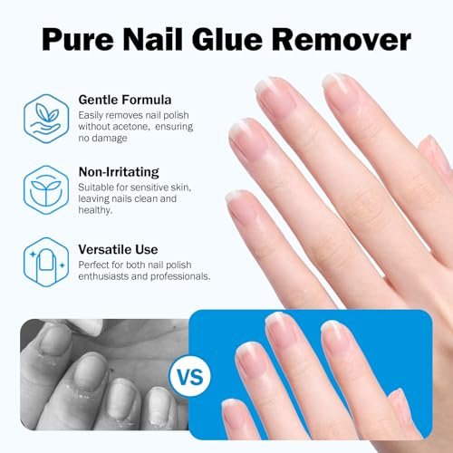 GELLAKTIK Quick Drying Super Strong Nail Glue Gel 15g + Nail Glue Remover 15ml - No UV Lamp Needed, Long Lasting Over 30 Days, Dropper-Type Remover for Press On Nails Avelisse
