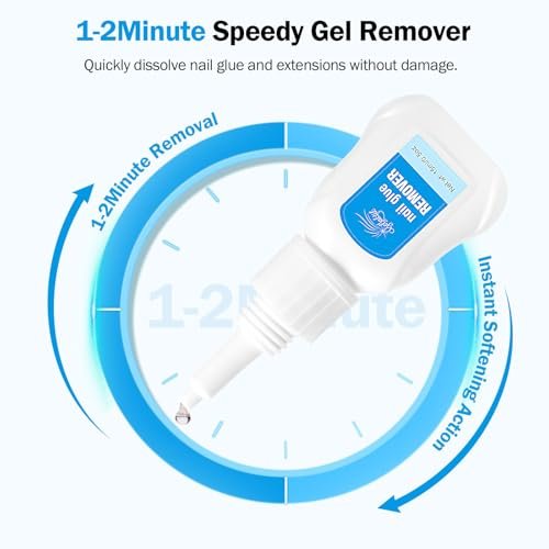 GELLAKTIK Quick Drying Super Strong Nail Glue Gel 15g + Nail Glue Remover 15ml - No UV Lamp Needed, Long Lasting Over 30 Days, Dropper-Type Remover for Press On Nails Avelisse