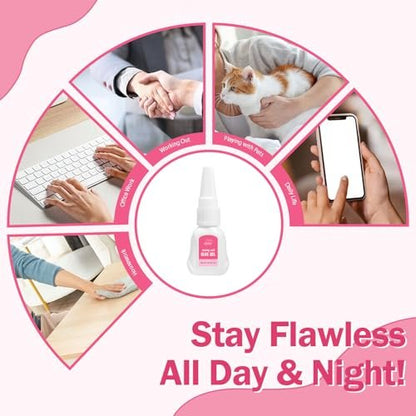 GELLAKTIK Quick Drying Super Strong Nail Glue Gel 15g + Nail Glue Remover 15ml - No UV Lamp Needed, Long Lasting Over 30 Days, Dropper-Type Remover for Press On Nails Avelisse