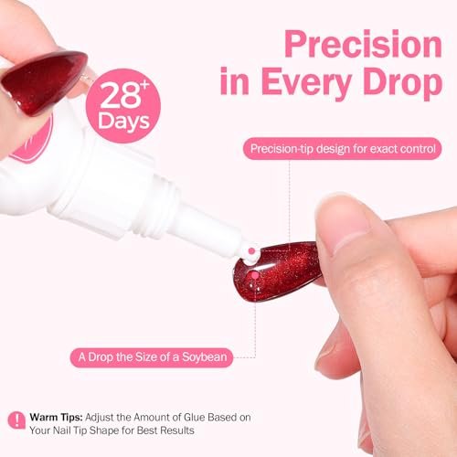 GELLAKTIK Quick Drying Super Strong Nail Glue Gel 15g + Nail Glue Remover 15ml - No UV Lamp Needed, Long Lasting Over 30 Days, Dropper-Type Remover for Press On Nails Avelisse