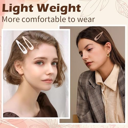 Gingbiss 50Pcs Snap Hair Clips for Women - 1.88 Inch Silicone Coating Metal Hair Barrettes with Storage Case, No Slip Hair Accessories for Girls, 5 Assorted Colors - görsel 12