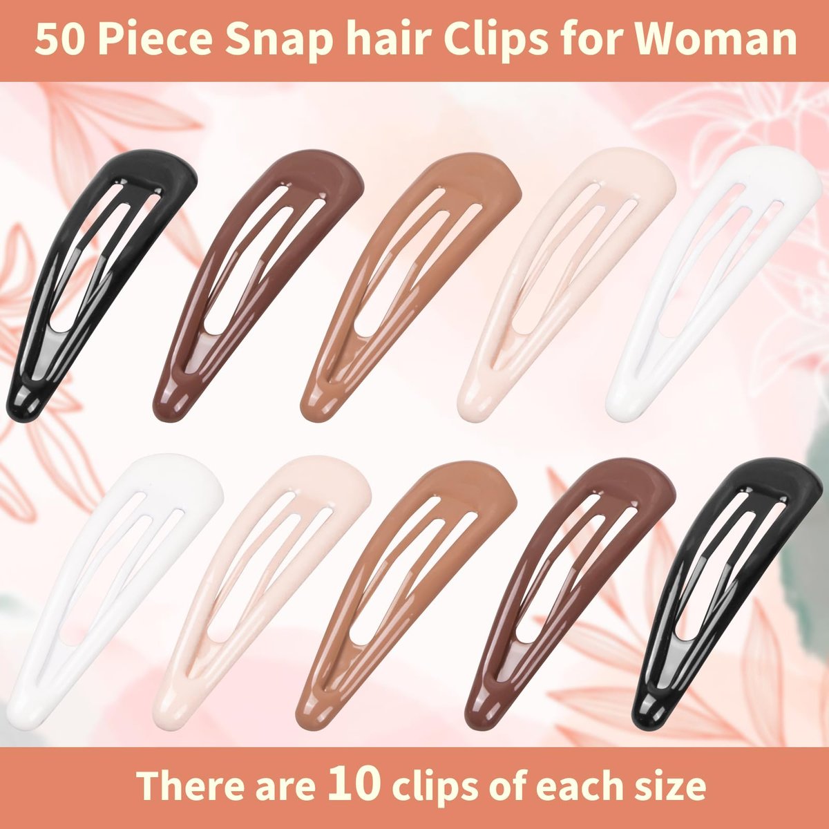 Gingbiss 50Pcs Snap Hair Clips for Women - 1.88 Inch Silicone Coating Metal Hair Barrettes with Storage Case, No Slip Hair Accessories for Girls, 5 Assorted Colors - görsel 7