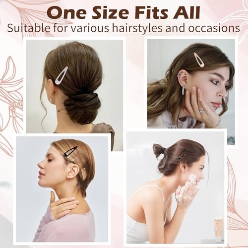 Gingbiss 50Pcs Snap Hair Clips for Women - 1.88 Inch Silicone Coating Metal Hair Barrettes with Storage Case, No Slip Hair Accessories for Girls, 5 Assorted Colors - görsel 14