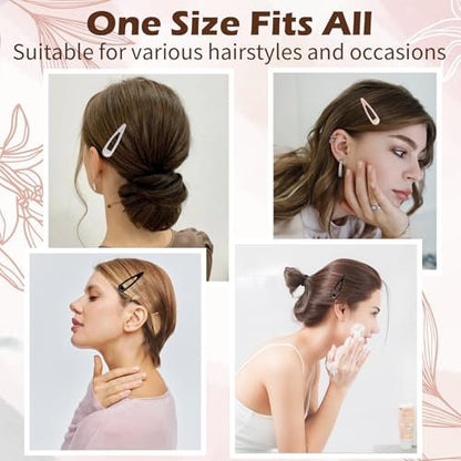 Gingbiss 50Pcs Snap Hair Clips for Women - 1.88 Inch Silicone Coating Metal Hair Barrettes with Storage Case, No Slip Hair Accessories for Girls, 5 Assorted Colors