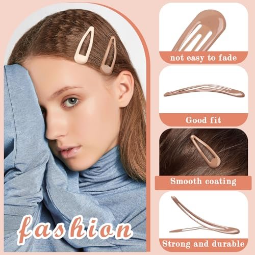 Gingbiss 50Pcs Snap Hair Clips for Women - 1.88 Inch Silicone Coating Metal Hair Barrettes with Storage Case, No Slip Hair Accessories for Girls, 5 Assorted Colors - görsel 6