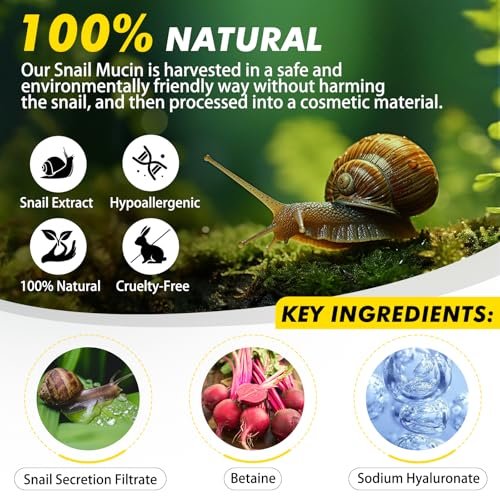 Snail Mucin 92% Repair Serum Cream - Hydrating Face Moisturizer for Dry & Sensitive Skin, Anti-Aging Firming & Wrinkle Reduction, Daily Repair Cream for All Skin Types (3.52 oz) - görsel 6