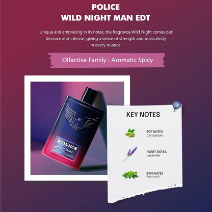 Police Contemporary Wild Night For Man Eau de Toilette 100 ml Spray - Bold & Intense Fragrance Avelisse