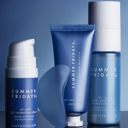 Summer Fridays Jet Lag™ Essentials Mini Hydrating Skin Care Set - Travel Size Skincare Kit & Gift Set (4 Count) Avelisse