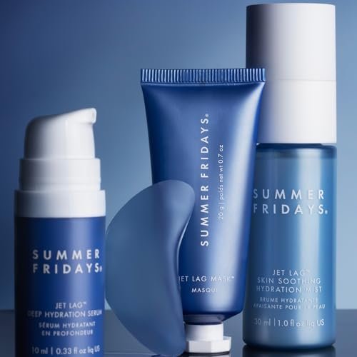 Summer Fridays Jet Lag™ Essentials Mini Hydrating Skin Care Set - Travel Size Skincare Kit & Gift Set (4 Count) Avelisse