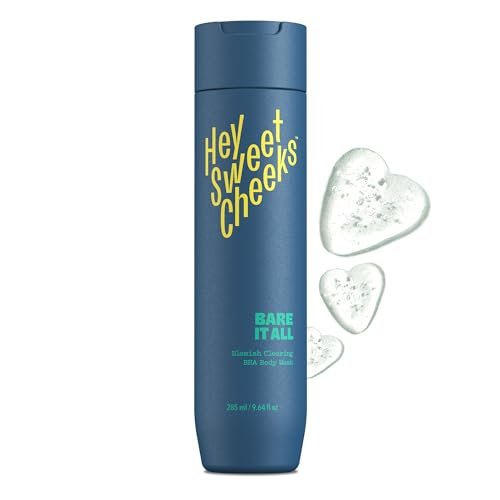 Hey Sweet Cheeks Bare It All BHA Salicylic Acid Body Wash with Oat Milk - Blemish Body Wash for Back & Body, 9.64 oz Avelisse