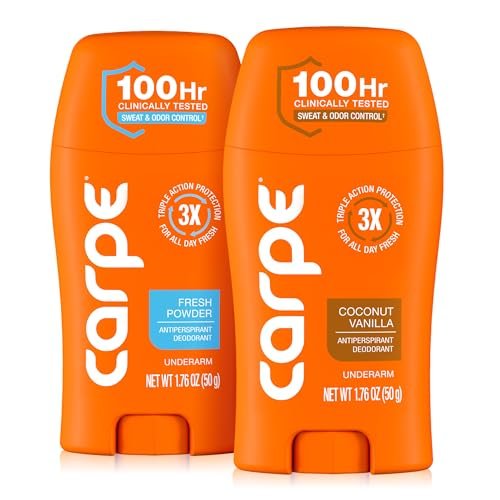 Carpe Women's Clinical Strength Antiperspirant Deodorant Variety Pack – 100 Hour Sweat & Odor Control, Coconut Vanilla & Fresh Powder, 2-Pack Avelisse