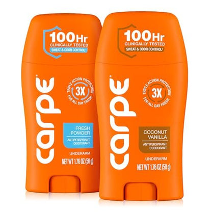 Carpe Women's Clinical Strength Antiperspirant Deodorant Variety Pack – 100 Hour Sweat & Odor Control, Coconut Vanilla & Fresh Powder, 2-Pack Avelisse
