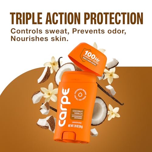 Carpe Women's Clinical Strength Antiperspirant Deodorant Variety Pack – 100 Hour Sweat & Odor Control, Coconut Vanilla & Fresh Powder, 2-Pack Avelisse