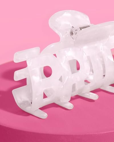 xo, Fetti Bride Claw Clip - White Marble Acrylic Bridal Hair Accessory, Bachelorette Party Favor, Bride To Be Gift Avelisse