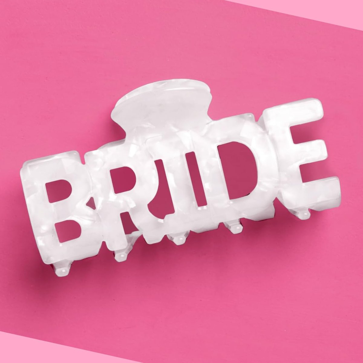 xo, Fetti Bride Claw Clip - White Marble Acrylic Bridal Hair Accessory, Bachelorette Party Favor, Bride To Be Gift Avelisse