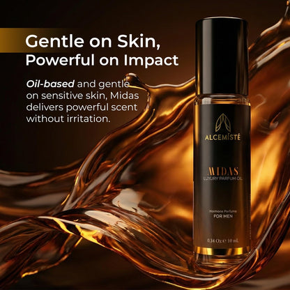 ALCEMÍSTÉ Concentrated Pheromone Cologne for Men - Oil Based Rollerball, 0.34 oz - Long-Lasting Amber, Wood & Musk Scent Avelisse