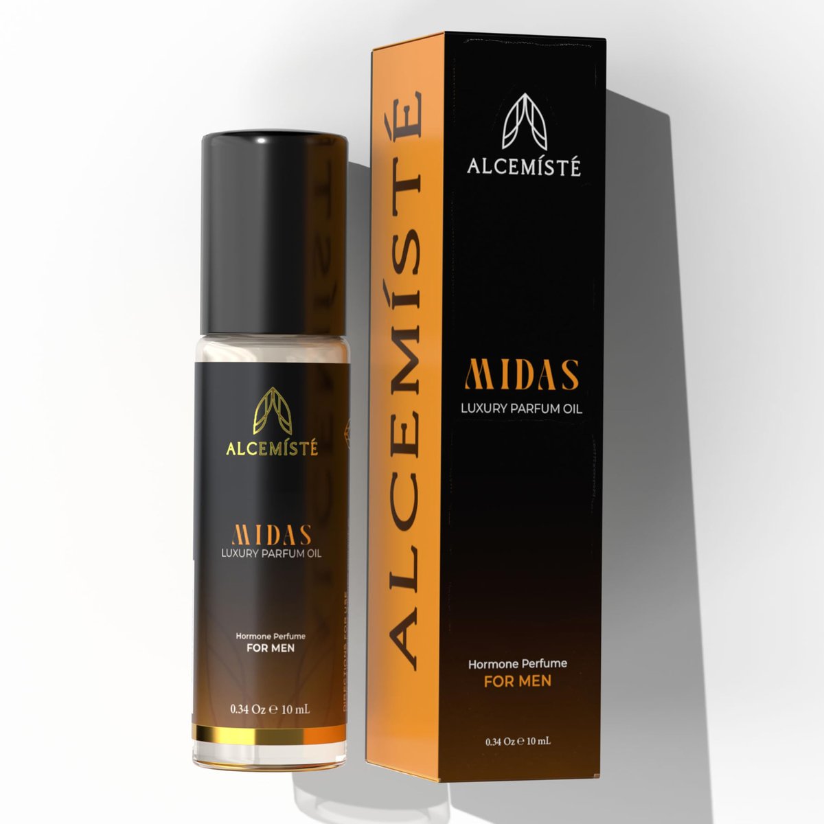 ALCEMÍSTÉ Concentrated Pheromone Cologne for Men - Oil Based Rollerball, 0.34 oz - Long-Lasting Amber, Wood & Musk Scent Avelisse