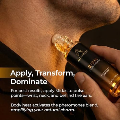 ALCEMÍSTÉ Concentrated Pheromone Cologne for Men - Oil Based Rollerball, 0.34 oz - Long-Lasting Amber, Wood & Musk Scent Avelisse