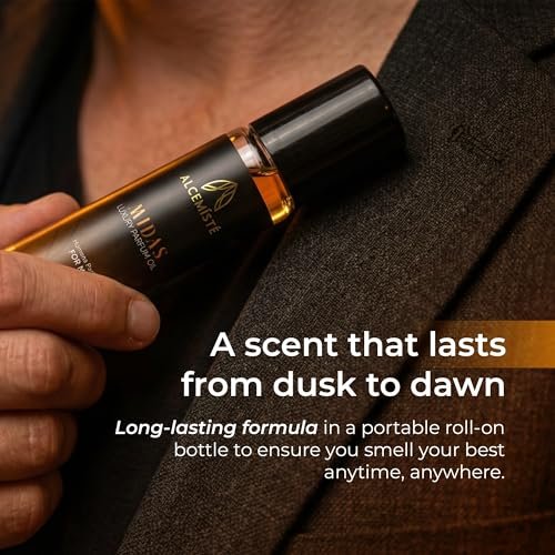 ALCEMÍSTÉ Concentrated Pheromone Cologne for Men - Oil Based Rollerball, 0.34 oz - Long-Lasting Amber, Wood & Musk Scent Avelisse