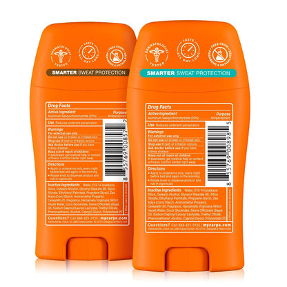 Carpe Deodorant Antiperspirant Men's Variety Pack – 100 Hour Sweat & Odor Control – Clinical Strength for Excessive Sweating – Sandalwood & Clean Sport, 2 Pack Avelisse